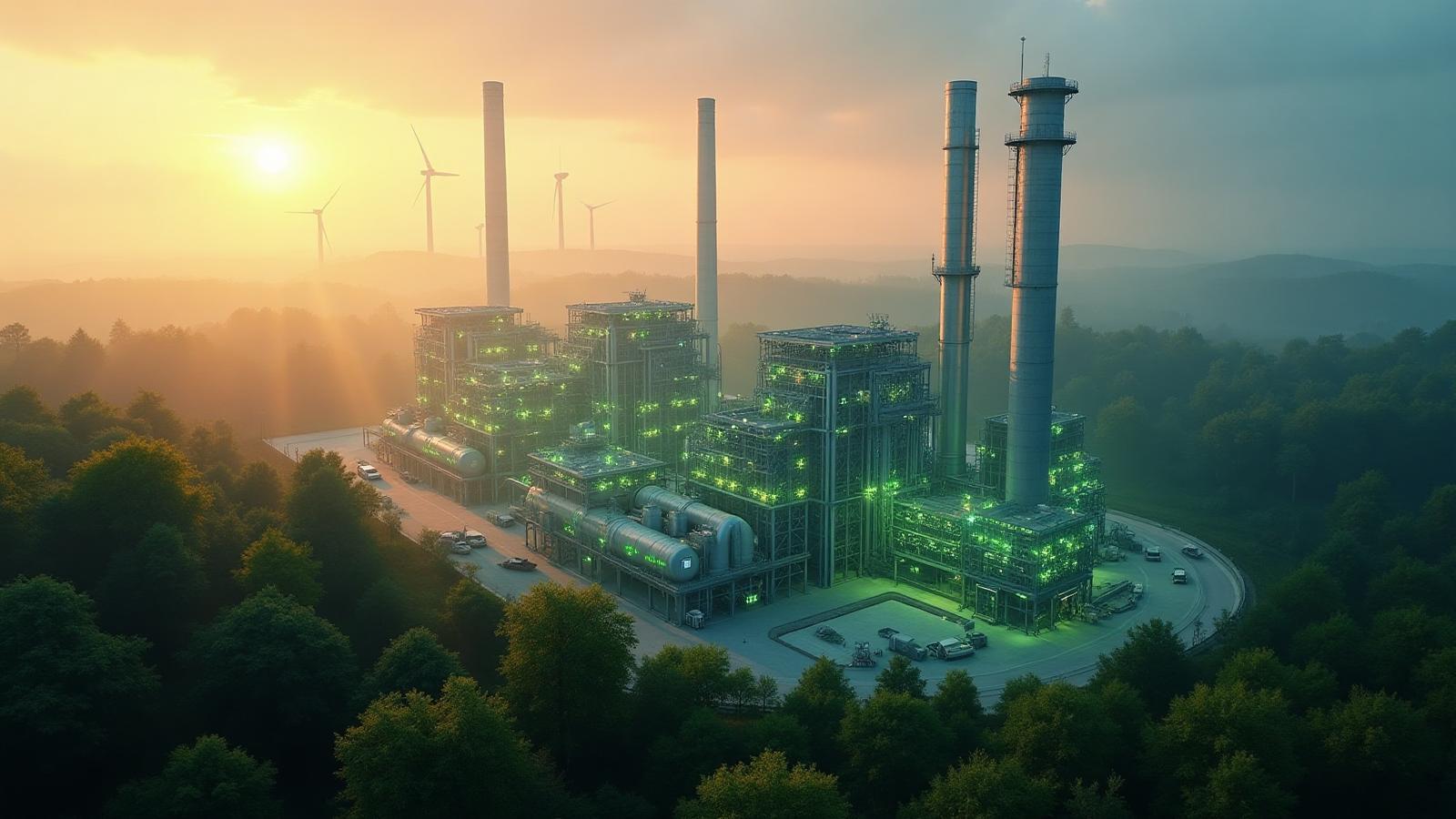 Gas turbine with hydrogen burner technology in natural setting